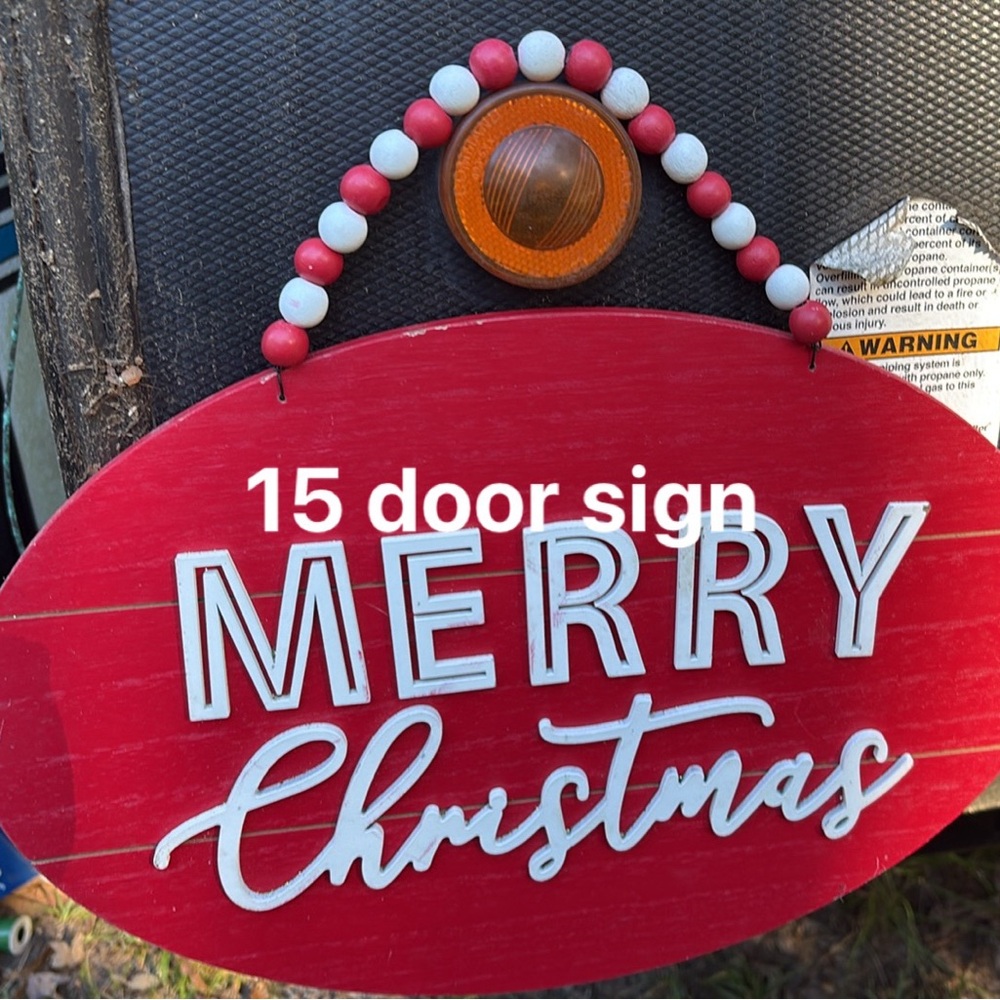 Red Merry Christmas Door Sign